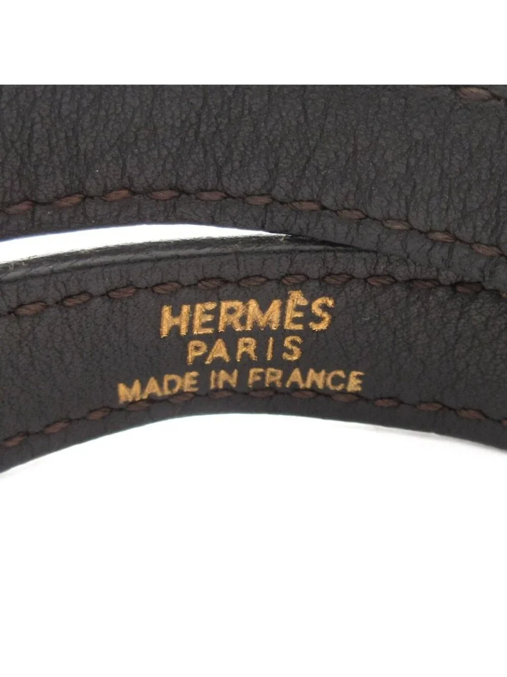 Hermes Bracelet Mini Kelly Double Tour Leather Dark Brown Gold